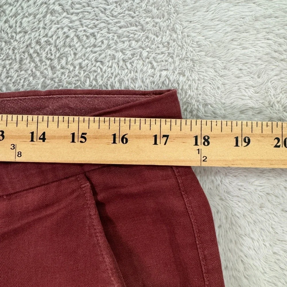 Banana Republic Aiden Fit Chinos Mens 34x30 Burgundy Red Linen Cotton Blend Slim